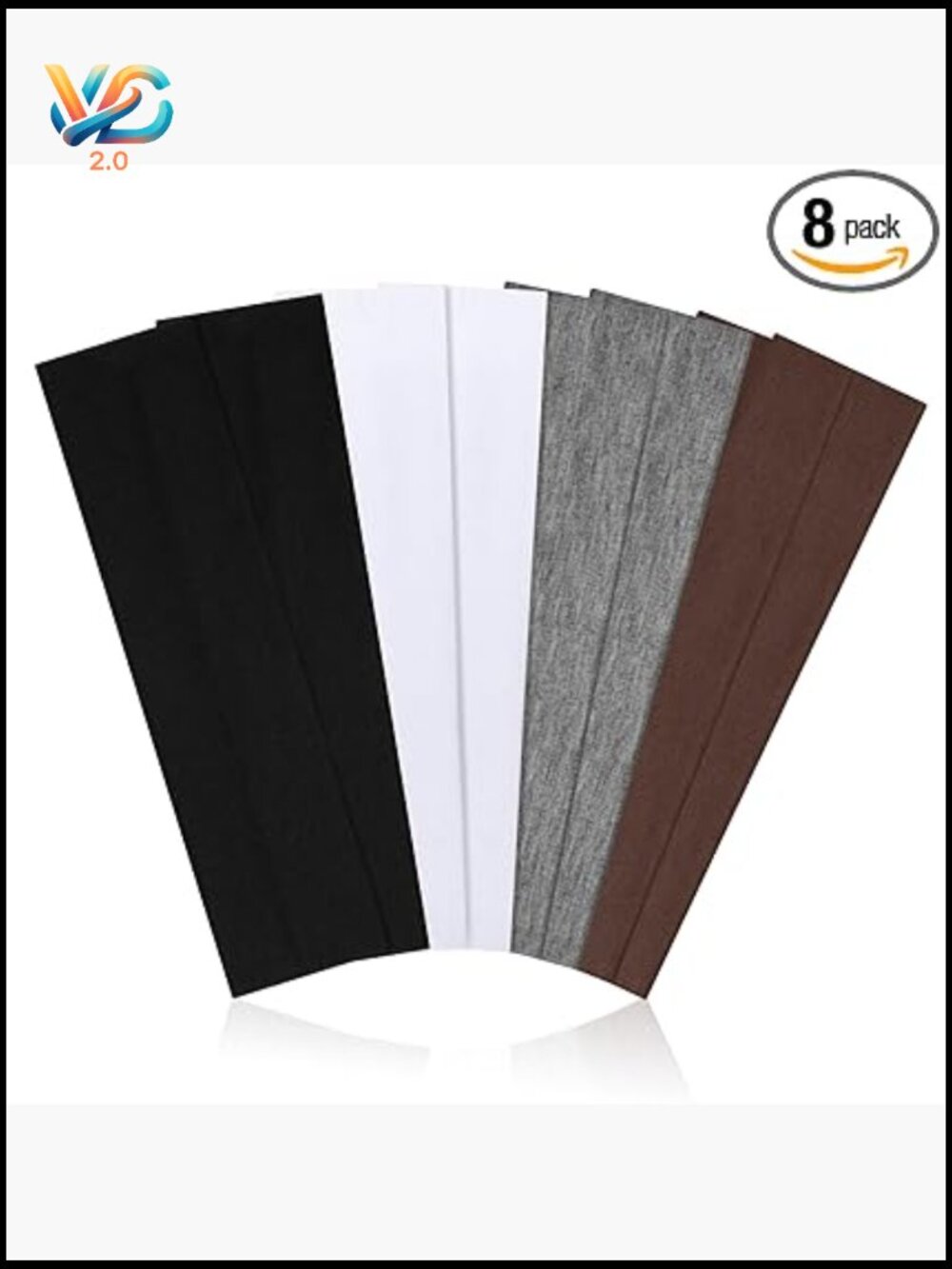 8 Pack Stretchy Non Slip Headbands for Sports Workout Yoga Running Soft Cotton
